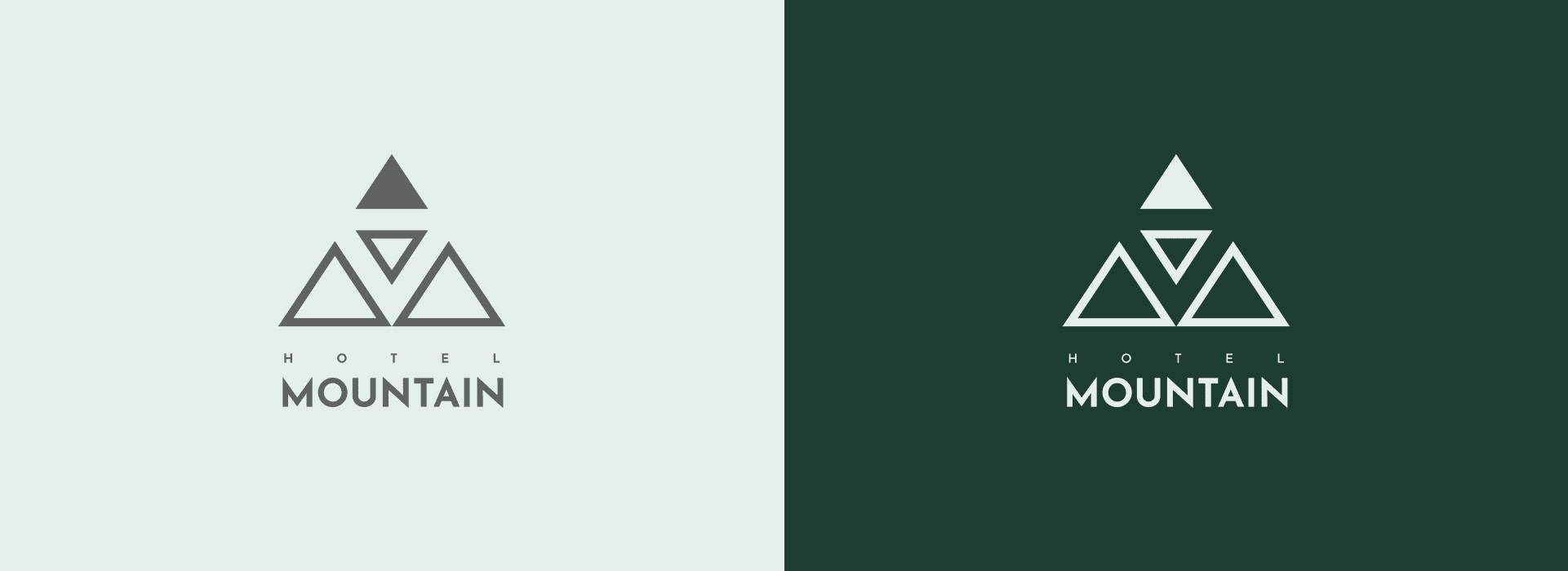 Svetla i tamna varijanta Hotel Mountain logotipa