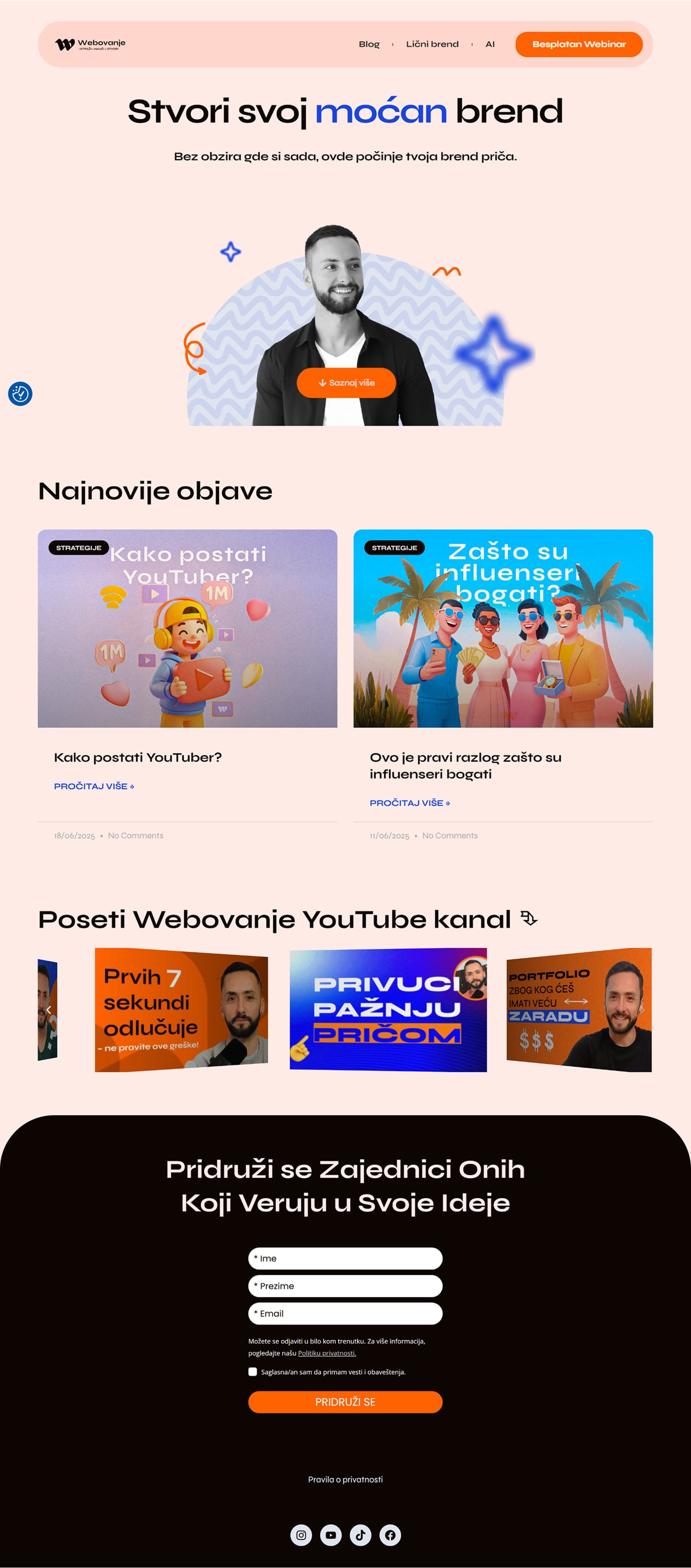 Sajt, treća verzija — paleta posvetljena do bledoroze i plave