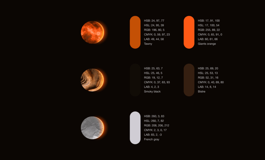 Luxury color palette and visual code definition for Voyant brand – Studio Šterijev.