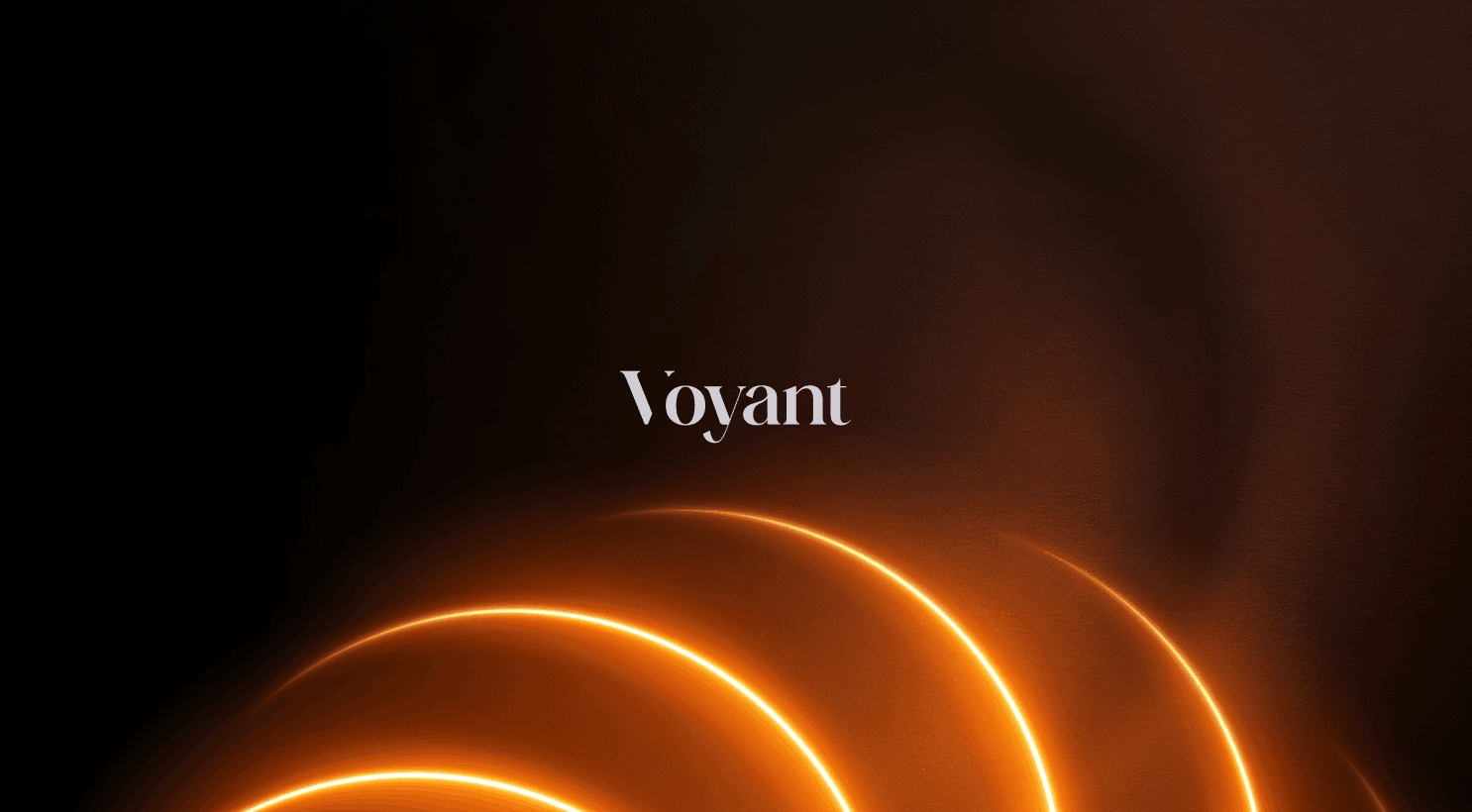 Minimalist Voyant logo design with light glow effect – Visual identity creation.